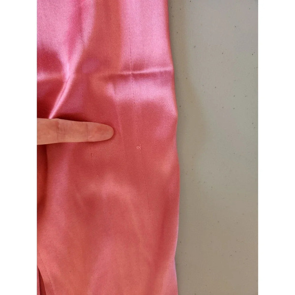 Defect Maeve Square-Neck Satin Stretch Midi Dress size L Rose Pink 9B402 - Picture 15 of 16